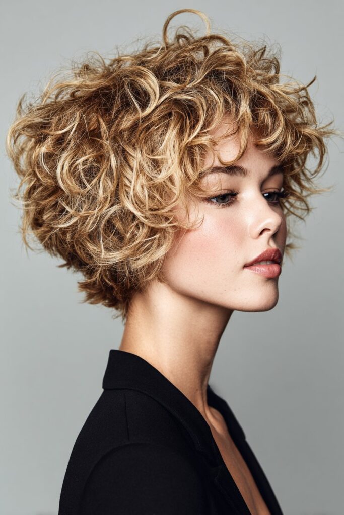 Curly Wedge Cut