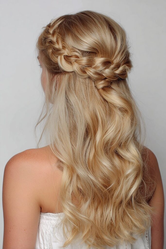Half-Up Crown Braid