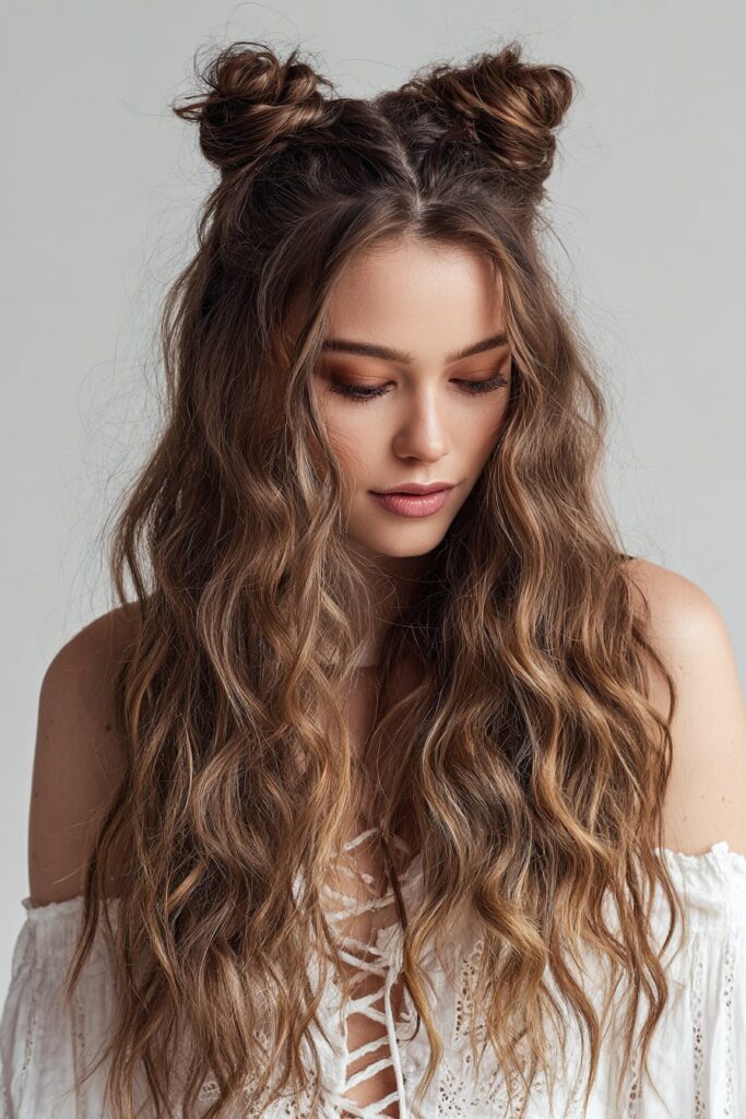 Half-Up Space Buns
