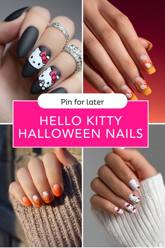 Hello Kitty Halloween Nails