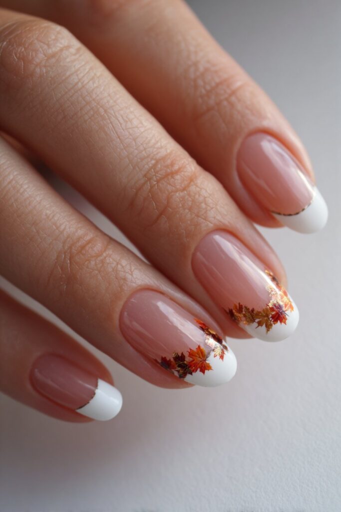 Micro Autumn Foliage French Tips