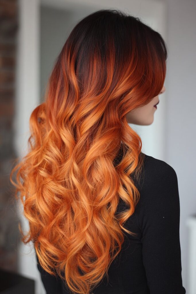 a woman with orange hair