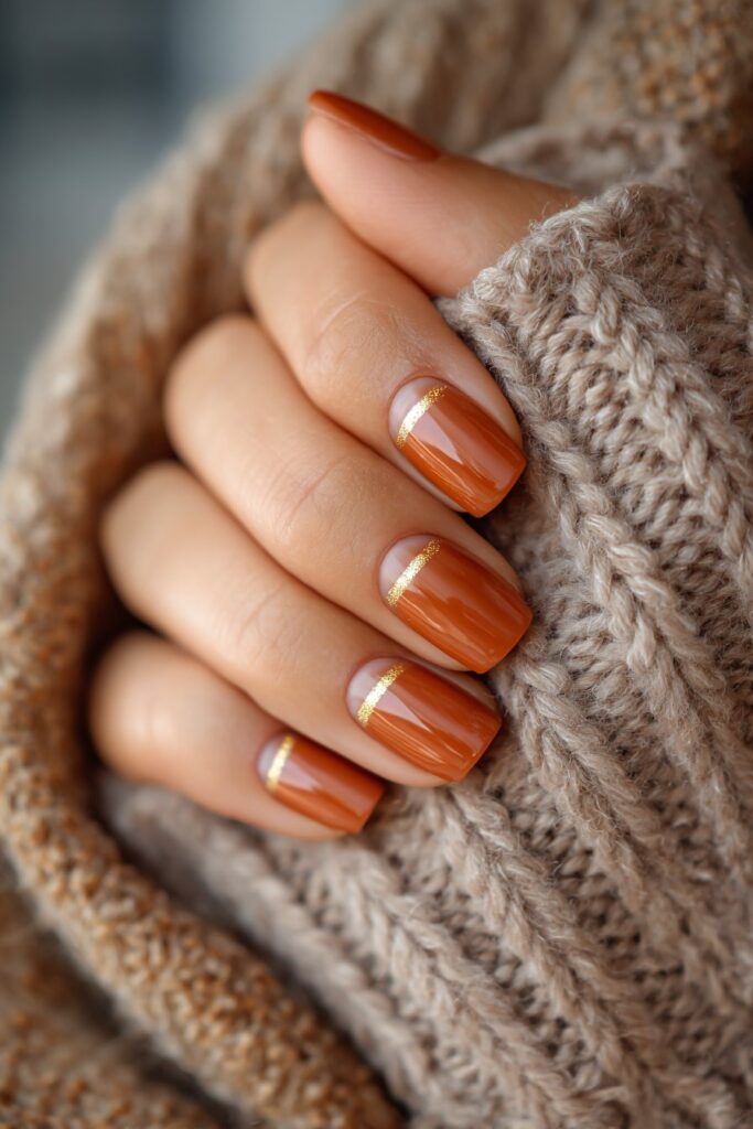 Pumpkin Spice French Tips
