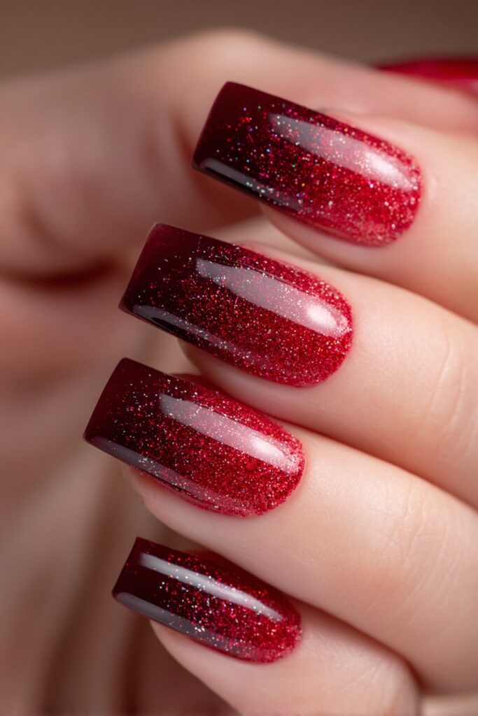 Red Glitter Ombré