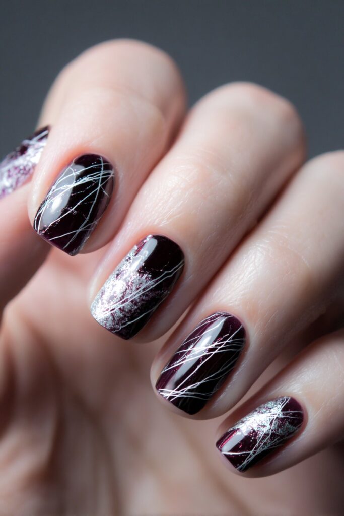 Spider Web Accent Nails