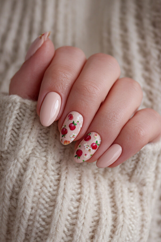 Strawberry Milk Pink with Autumn Fruits