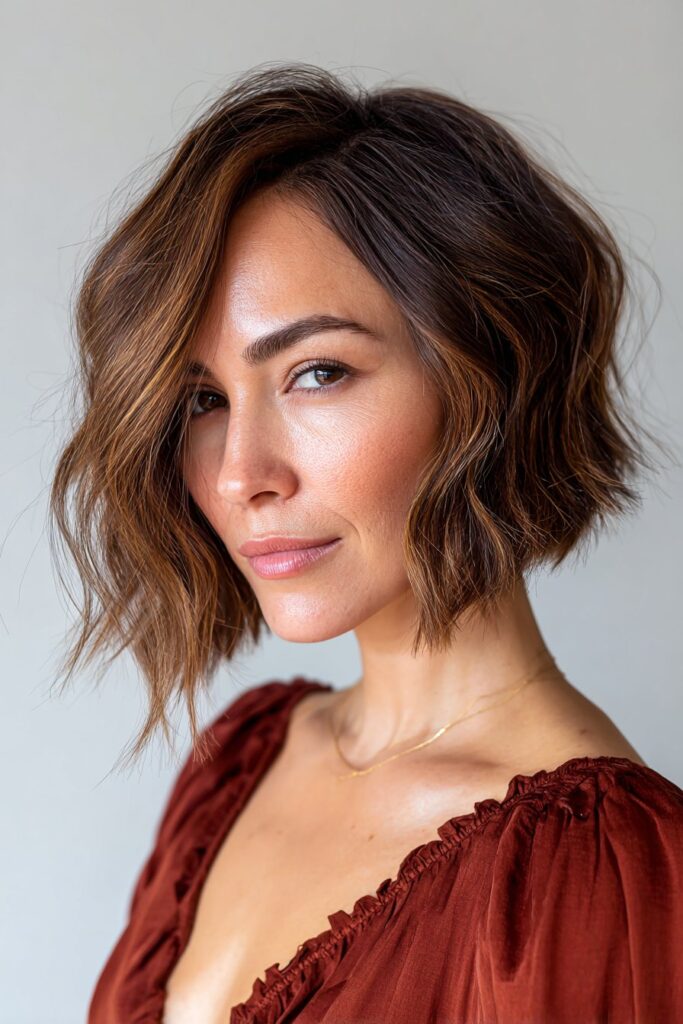 Wavy Asymmetrical Bob