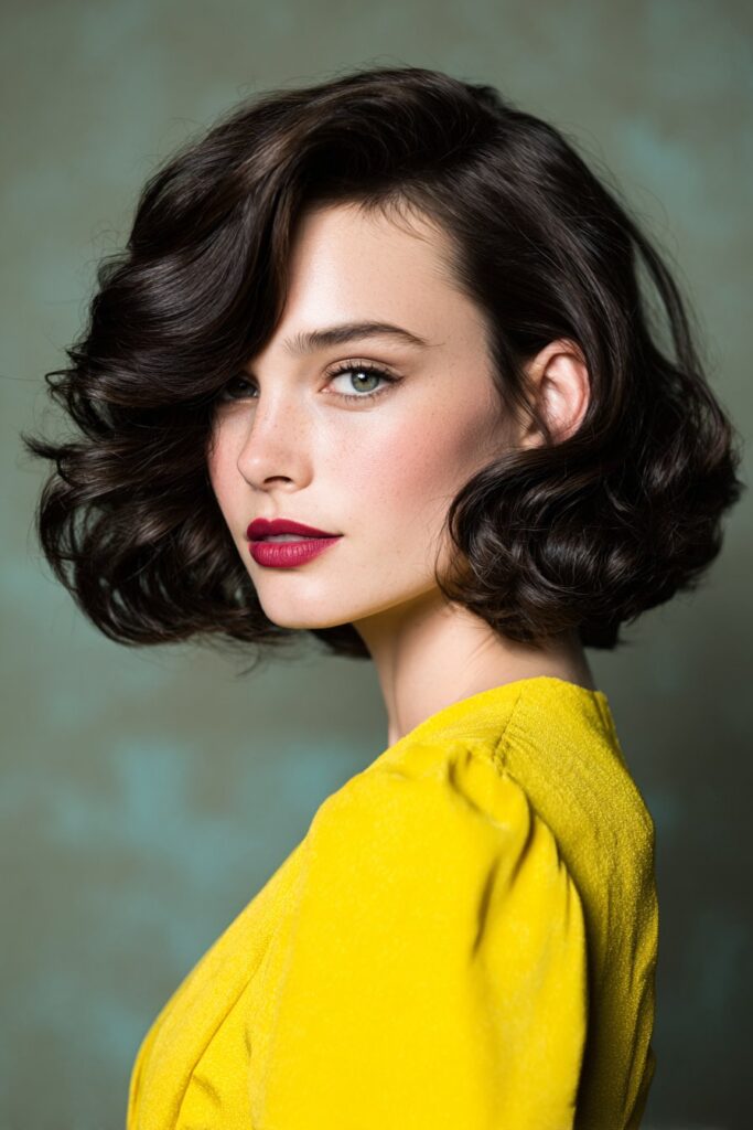 Wavy Bob with Side Part