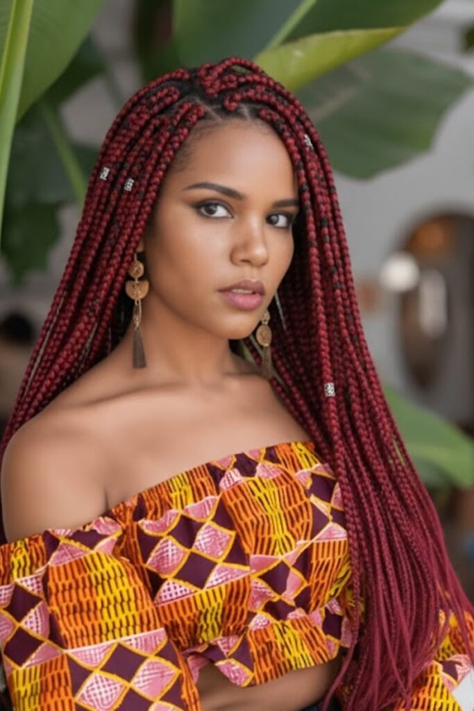 Blood-Red Box Braids