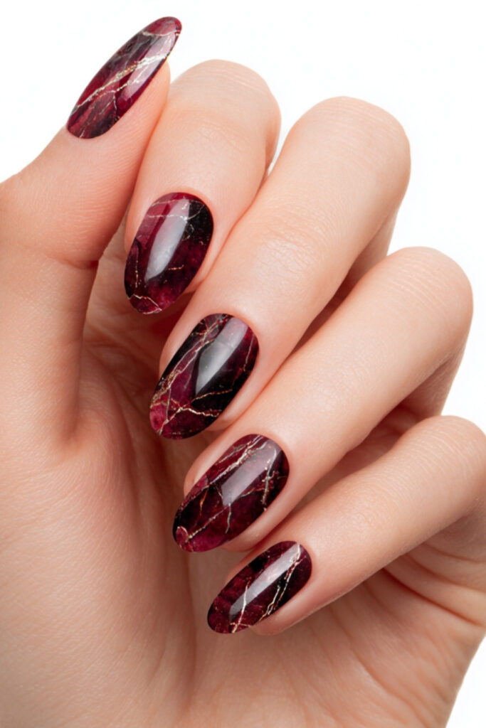 Burgundy Marble Effect