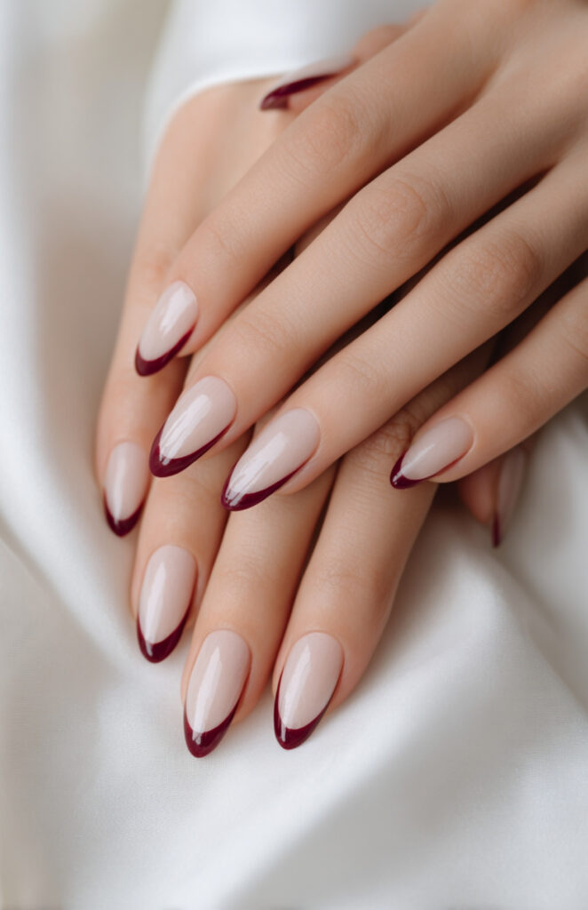 Red burgundy nails