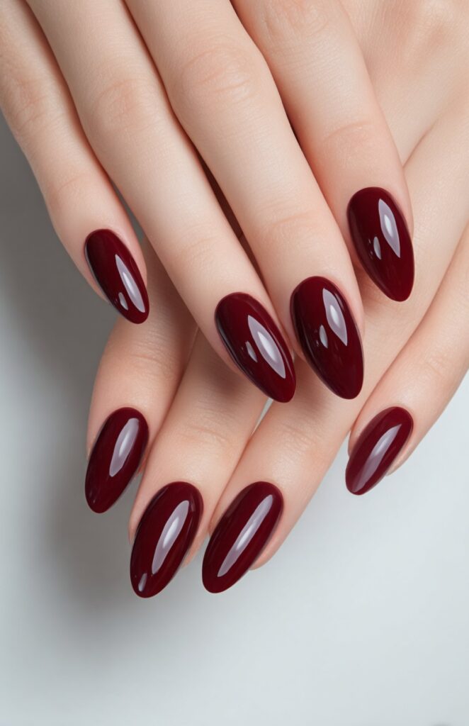 Classic Burgundy Chrome — Almond Medium