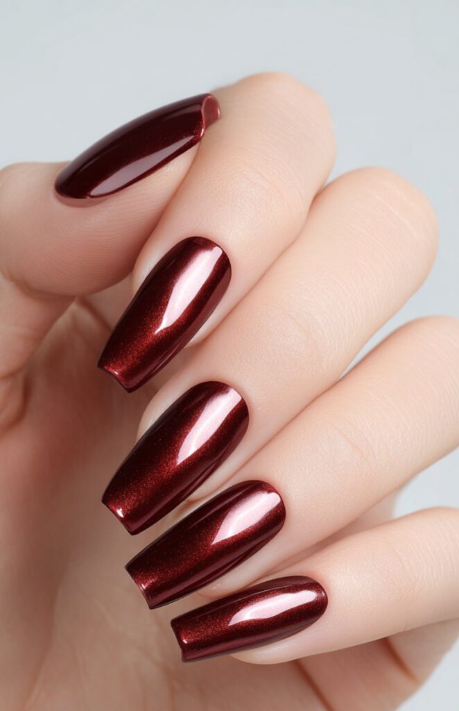 Classic Burgundy Chrome — Almond Medium (8)