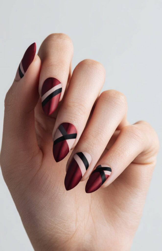 Classic Burgundy Chrome — Almond Medium (9)