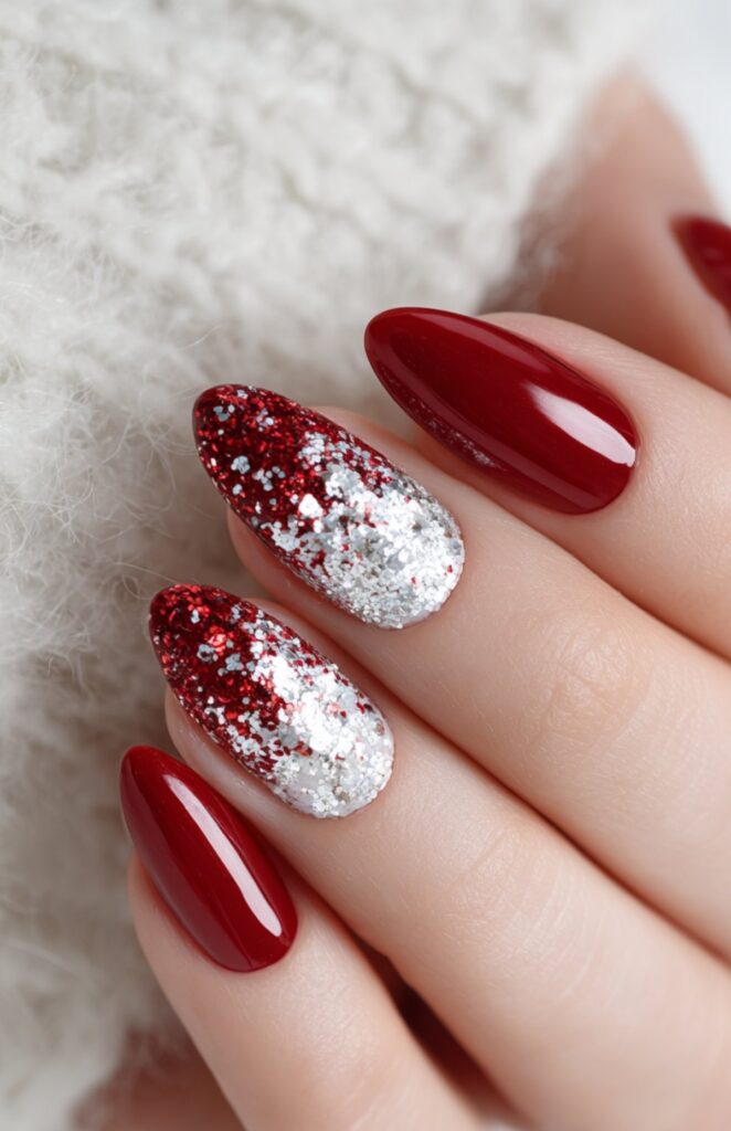 Glitter-Accented Red and White
