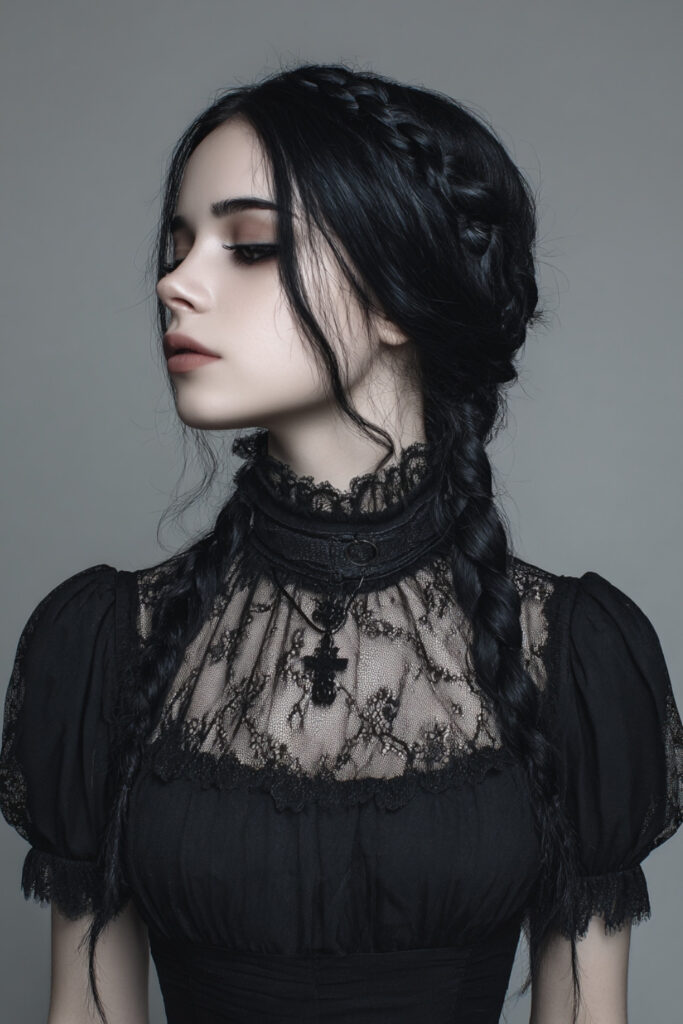 Half-Up Crown Braid with Crimped Lengths