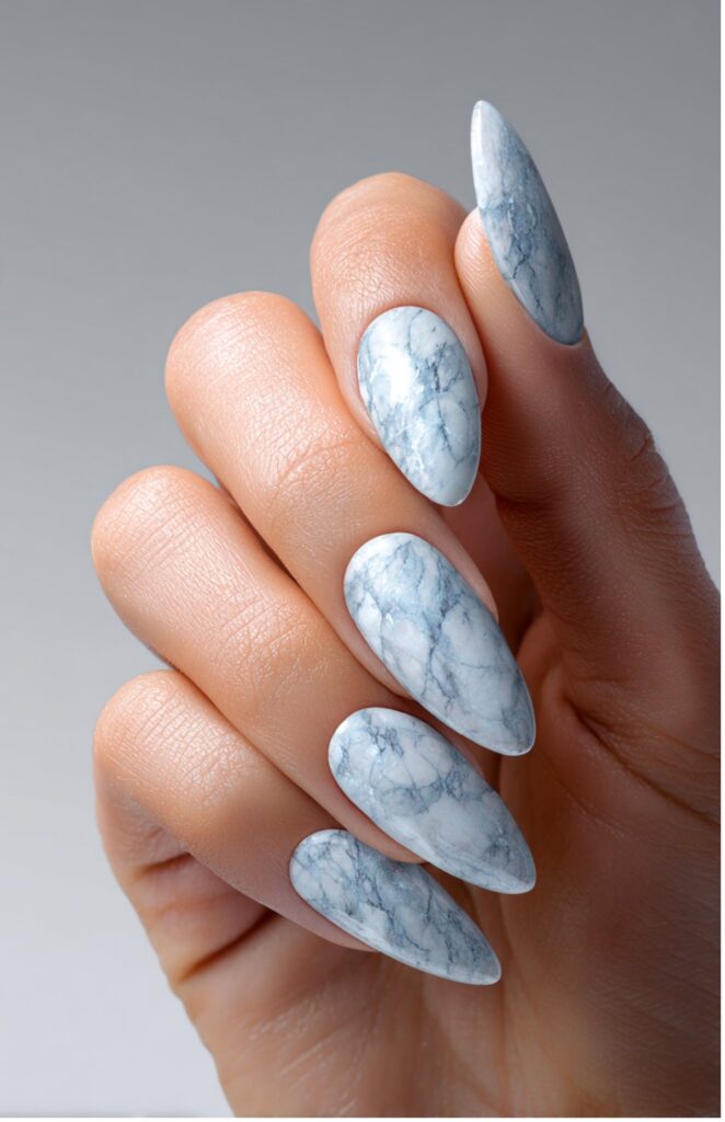 Icy Blue and White Marble