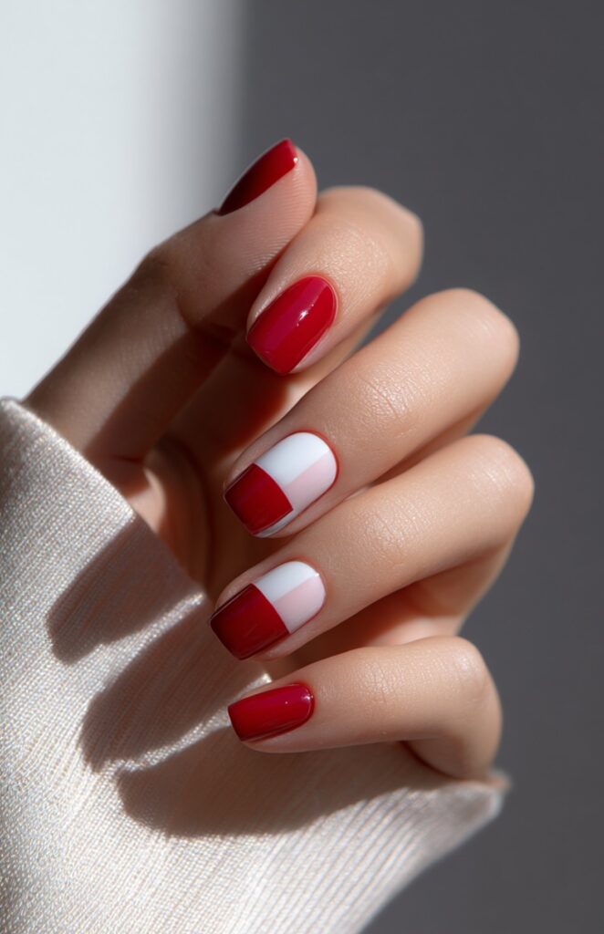 Minimalist Red and White Geometric Designs