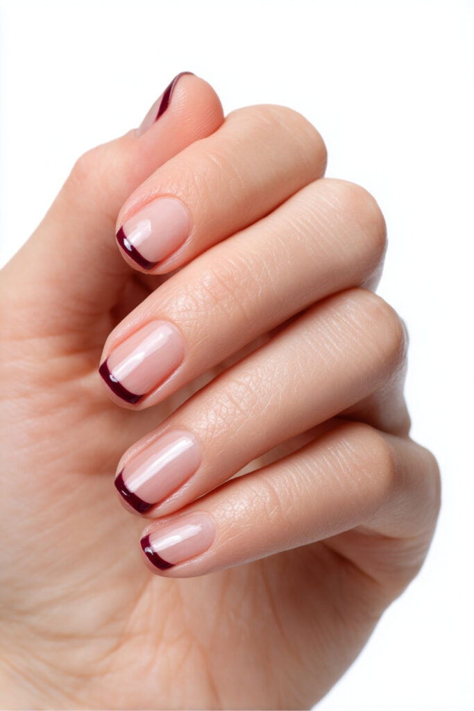 Modern Burgundy French Tips