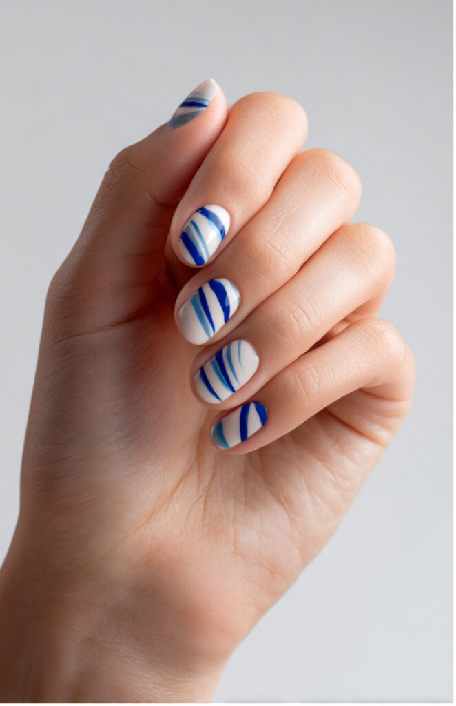 Negative Space Blue and White Designs