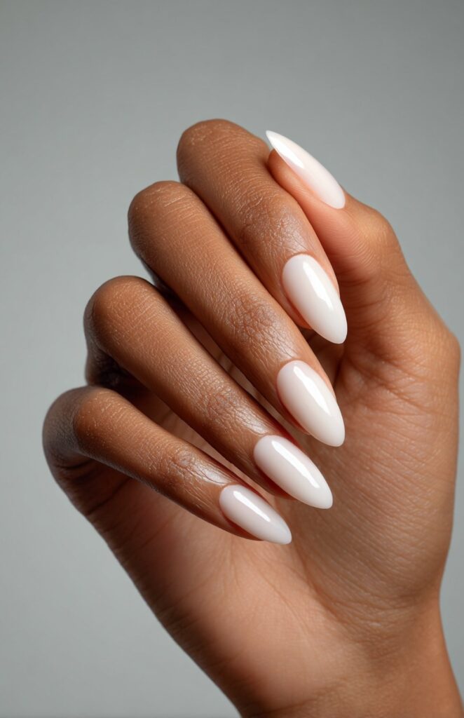 Off White Almond Nails