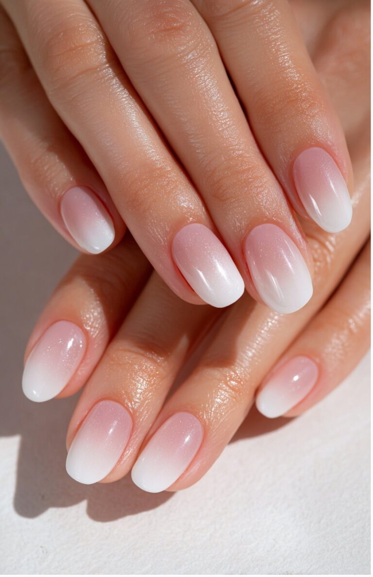 Ombré White French Manicure