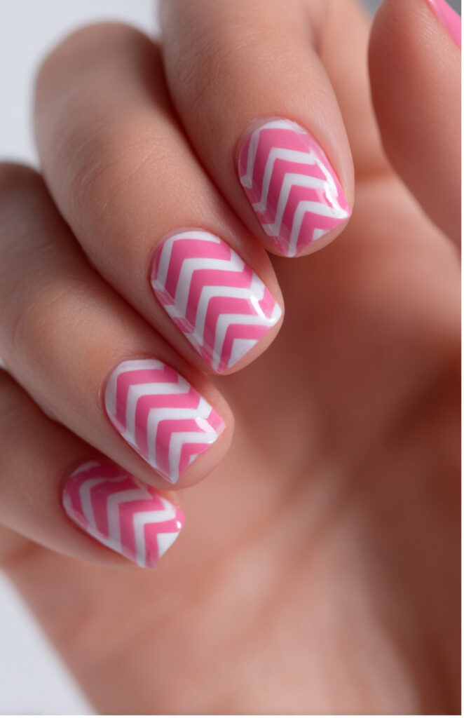 Pink and White Chevron
