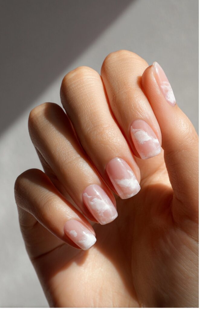 Pink and White Cloud Design