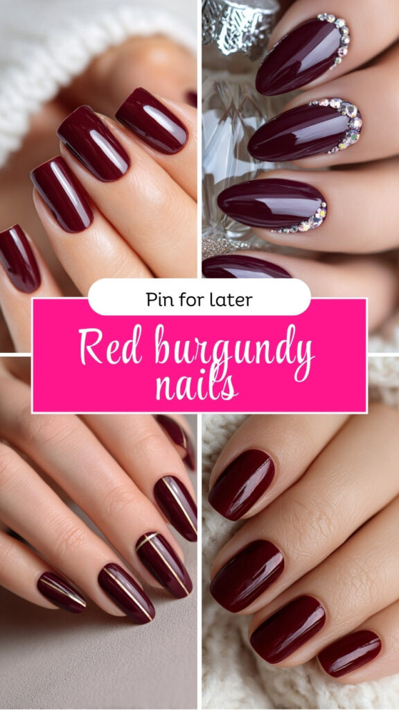 Red burgundy nails