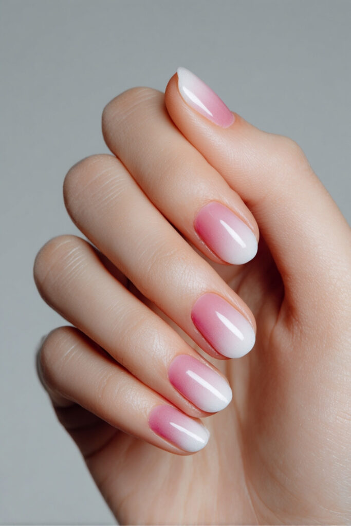 Reverse Pink and White Ombre