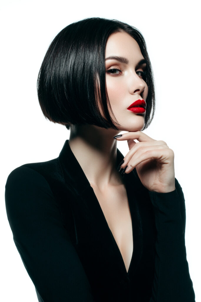 Sleek Vintage Bob with Sharp Points