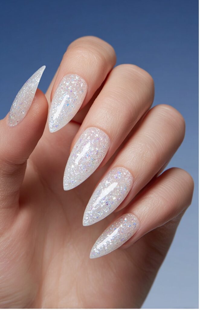 Snow White Glitter Acrylics