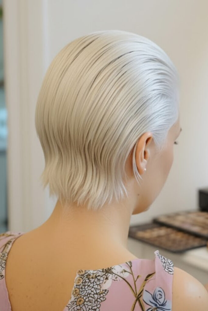 Spike's Platinum Blonde Slicked-Back Look