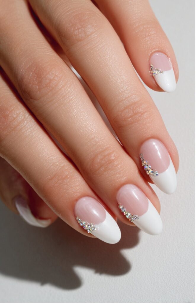White Acrylic with Crystal Accents