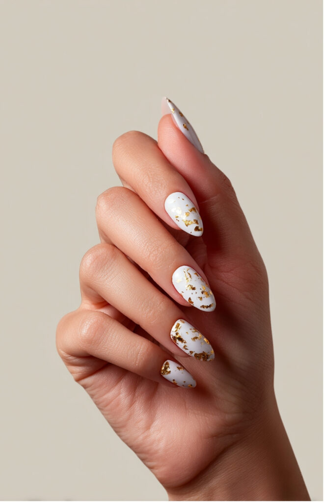 White Acrylic with Gold Foil