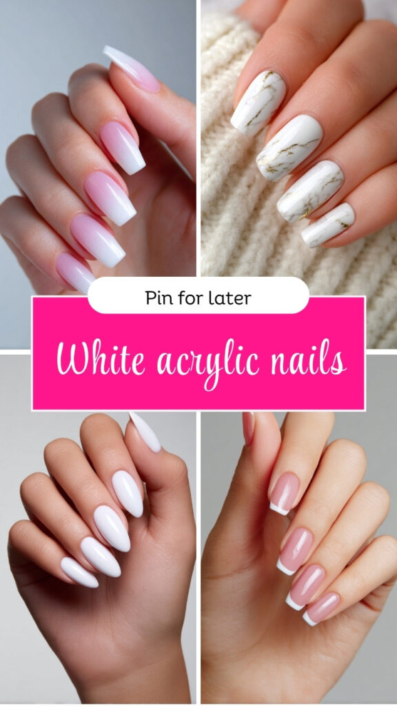 White acrylic nails