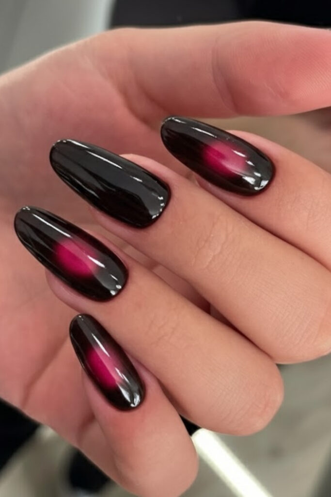 Cherry Cola Aura Nails