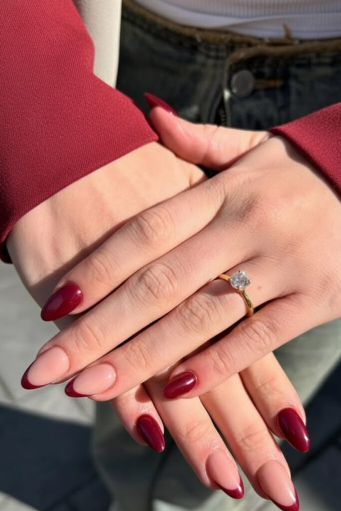 Cherry Cola French Tips