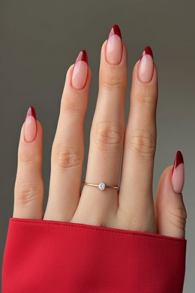 Cherry French Tips