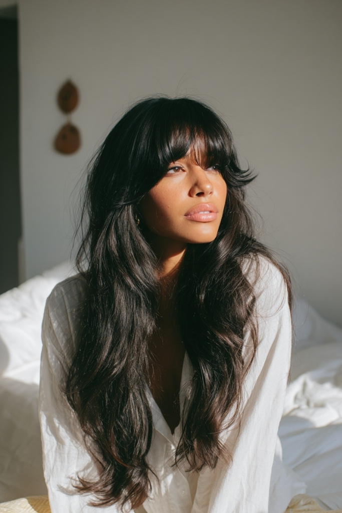 Curtain Bangs with Long Layers
