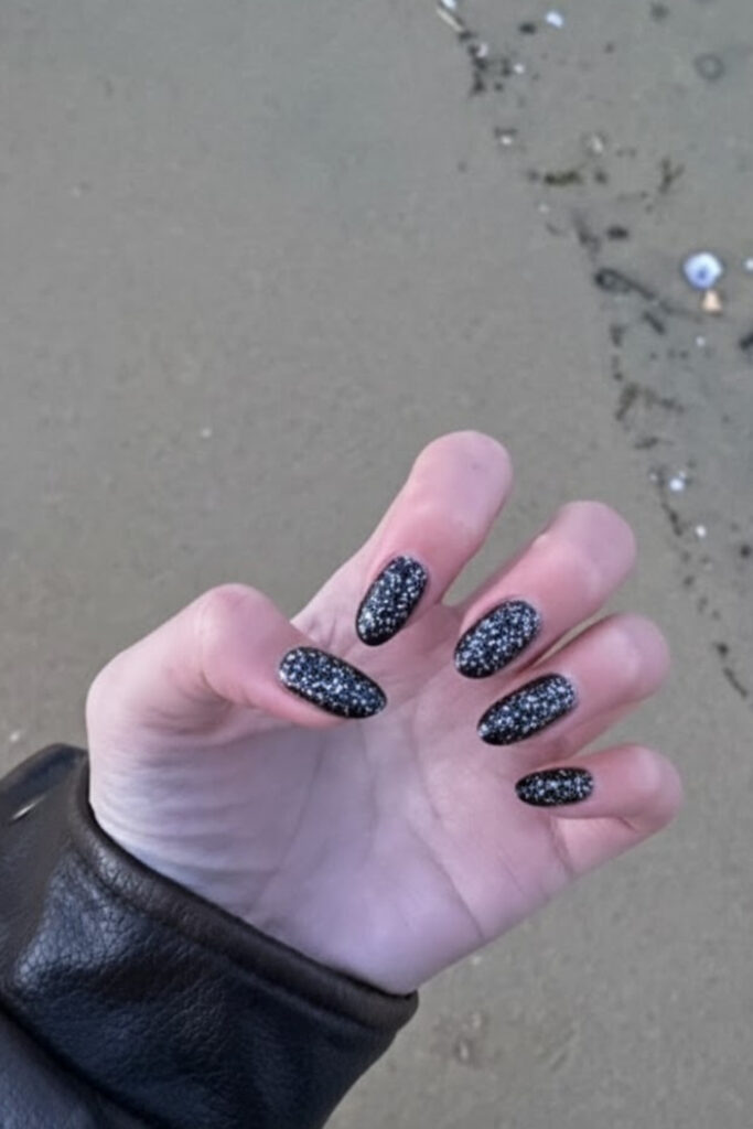 Glittered Black Tips