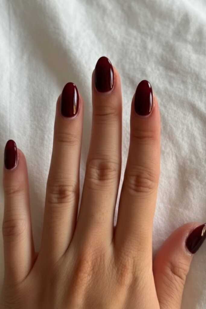 Glossy Cola Coffin Nails