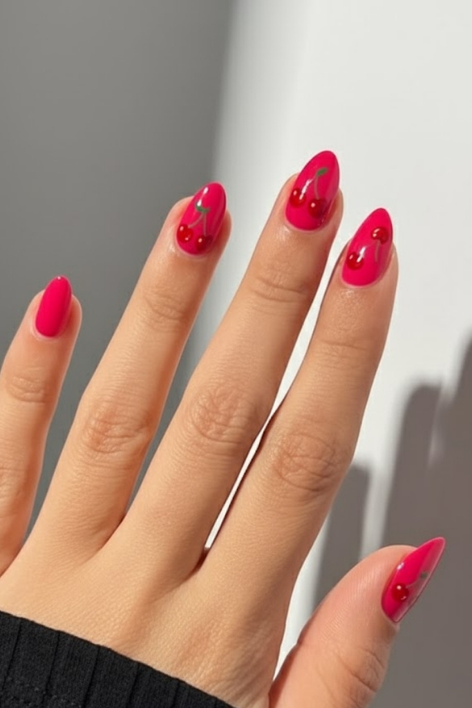 Hot Pink Gloss with Juicy Cherries