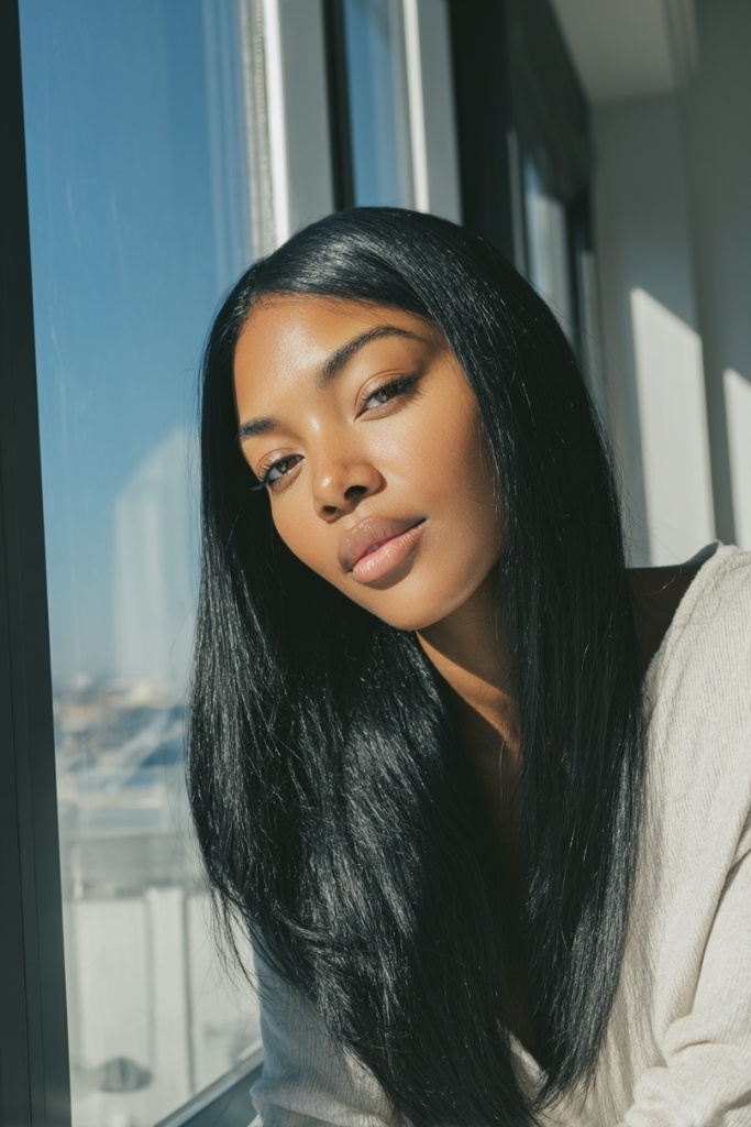 Jet Black with Blue Undertones