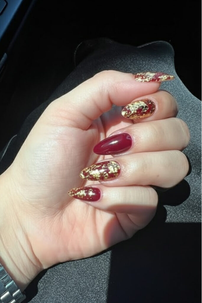 Wine and Gold Foil