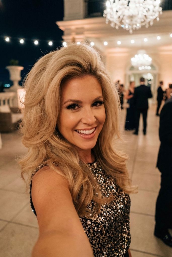 Bombshell Bouncy Blowout with Volume at Crown