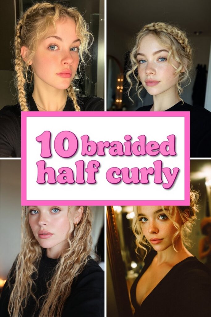 10 half braided half curly