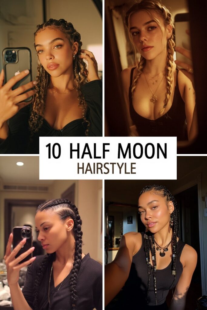 10 half moon braids hairstyle
