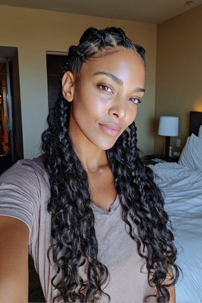 Classic Fulani Braids with Bouncy Curls