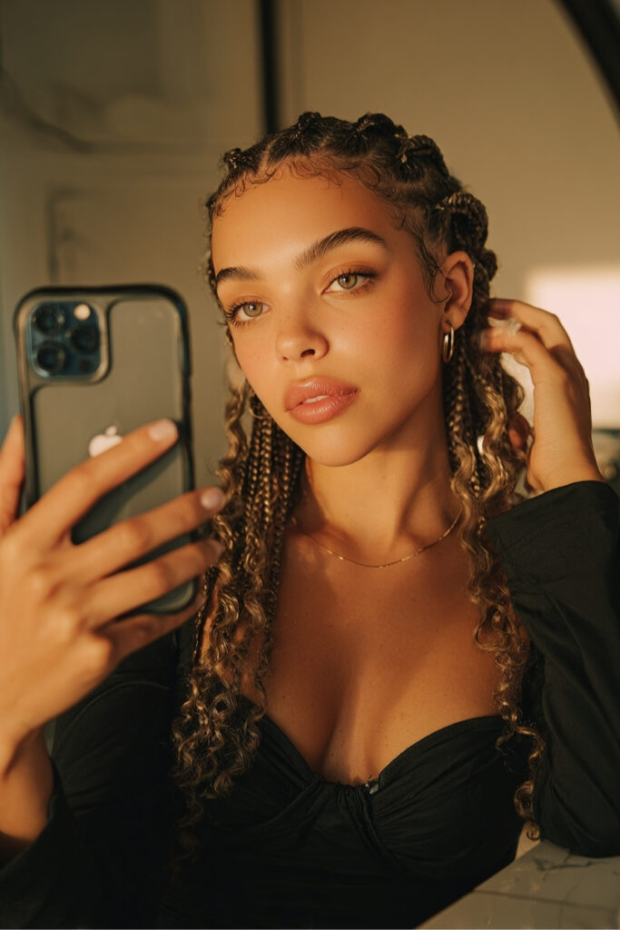 Half Moon Goddess Braids with Wrap-Around Crown